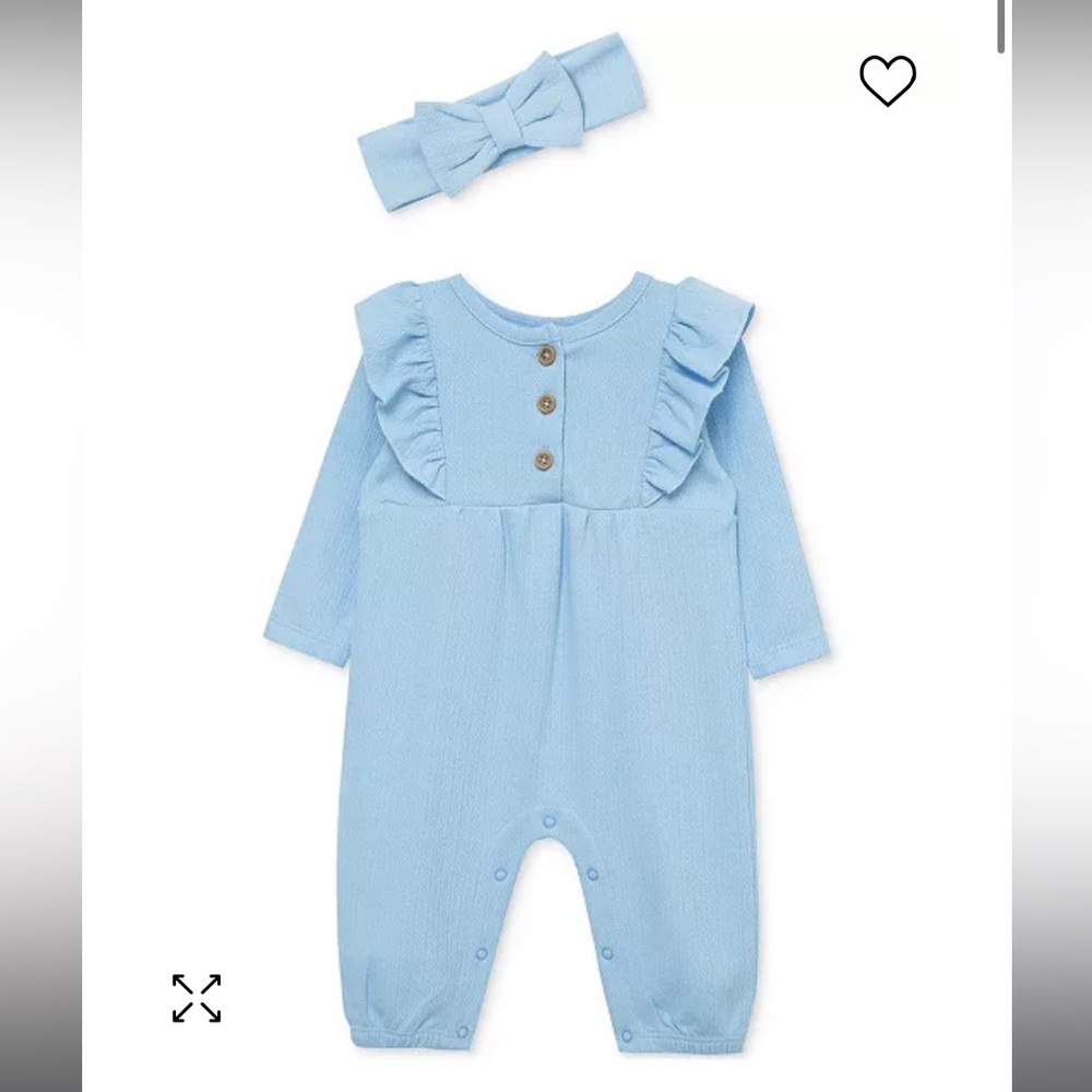 Little me blue jumpsuit toddler girl two piece